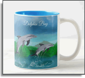 Dolphin Bay - Island Art by Yotigo Mug